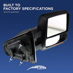 KOOL VUE MIRRORSSILVERADO/SIERRA 1500 14-18 TOWING MIRROR LH, Manual Adjust, Manual Folding, Non-Heated, Textured, Trailer Type, Includes 19 Silverado 1500 LD/Sierra 1500 Limited
