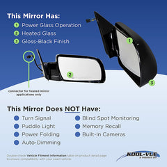 KOOL VUE MIRRORSC/K FULL SIZE P/U 88-02 MIRROR RH, Non-Towing, Power, Manual Folding, Heated, Paintable, Standard Type