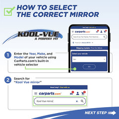 KOOL VUE MIRRORSC/K FULL SIZE P/U 88-02 MIRROR RH, Non-Towing, Power, Manual Folding, Heated, Paintable, Standard Type