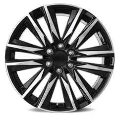 22x9 Aluminum Wheel with 6x5.5 Bolt Pattern - Gloss Black Polished Accents