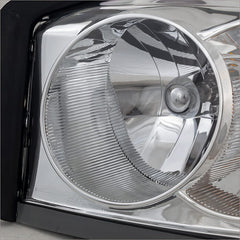 DAKOTA 05-07 HEAD LAMP LH, Assembly, Halogen, Chrome Interior, w/ Corner Light Bulb Shield
