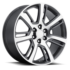 22x9 Aluminum Wheel with 6x5.5 Bolt Pattern - Grey Machine Face