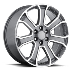 22x9 Aluminum Wheel with 6x5.5 Bolt Pattern - Grey Machine Face