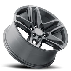 20x9 Aluminum Wheel with 6x5.5 Bolt Pattern - Satin Titanium Grey Machine Face wDark Clr
