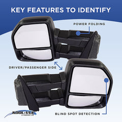 KOOL VUE MIRRORSRAM 2500/3500 P/U 15-18 TOWING MIRROR LH, Power, Power Folding, Heated, Textured, w/ Memory, Puddle Light, and Signal Light, (2500, w/ Towing Package)