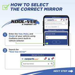 KOOL VUE MIRRORSRAM FULL SIZE P/U 12-18 MIRROR RH, Towing, Power, Manual Folding, Heated, Textured, w/ Puddle and Signal Lights, No Memory, Includes 19-22 1500 Classic