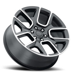 24x10 Aluminum Wheel with 6x5.5 Bolt Pattern - Satin Black Machine Face
