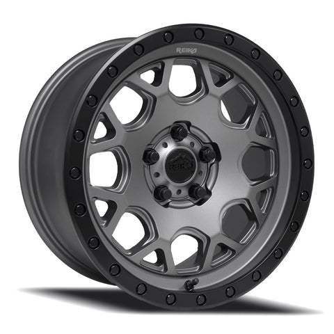 17x8.0 Aluminum Wheel with 5x108 Bolt Pattern - Gunmetal Grey / Satin Black Ring