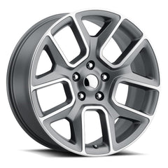 22x9 Aluminum Wheel with 6x5.5 Bolt Pattern - Satin Grey Machine Face