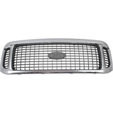 EXCURSION 02-04 GRILLE, Plastic, Chrome Shell/Charcoal Insert