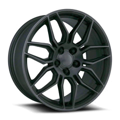 19x8.5 Aluminum Wheel with 5x120 Bolt Pattern - Satin Titanium Grey Machine Face wDark Clr