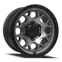 17x8.5 Aluminum Wheel with 6x139.7 Bolt Pattern - Gunmetal Grey / Satin Black Ring