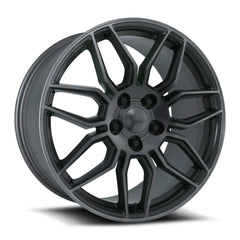 19x8.5 Aluminum Wheel with 5x4.75 Bolt Pattern - Satin Titanium Grey Machine Face wDark Clr