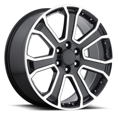 22x9 Aluminum Wheel with 6x5.5 Bolt Pattern - Gloss Black Machine Face