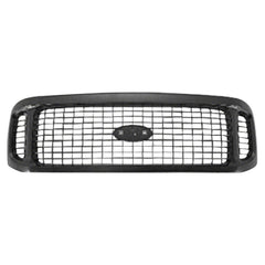 FRONT GRILLE -  BLACK FRAME WITH BLACK INSERT -  MADE OF PLASTIC - FO1200449 for Ford Excursion 2001-2004