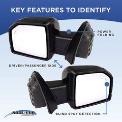 KOOL VUE MIRRORSTERRAIN/EQUINOX 18-24 MIRROR RH, Power, Heated, Manual Folding, Paintable, No Blind Spot Feature and Signal Light, (Exc. Denali Model)