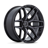 20X9 GLOSS BLACK BRUSHED FACE WITH GRAY TINT 20MM Fuel 1PC Wheel