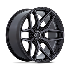 20X9 GLOSS BLACK BRUSHED FACE WITH GRAY TINT 20MM Fuel 1PC Wheel