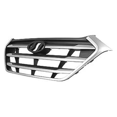 FRONT GRILLE -  PAINTED SILVER FRAME WITH SILVER AND BLACK BARS -  WILL