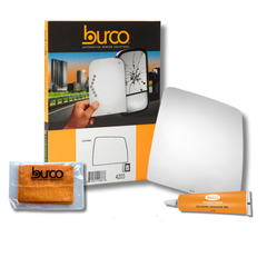 Burco - Side View Mirror Heated For Heated Intl Various Lh Rh Upper Flat - 11A-2001H (Glass Only - Backing Plate not Included) with 6 X 6 Microfiber Cloth & SILICONE - 1 2 OZ TUBE