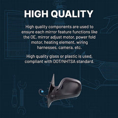 KOOL VUE MIRRORSLIBERTY 08-09 MIRROR RH, Power, Manual Folding, Non-Heated, Textured, No Memory and Prong Connector (w/8-Hole, 3-Pin Plug)
