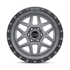 20X9 BATTLESHIP GRAY W/ BLACK RING 18MM Black Rhino Wheel