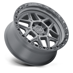 20X9 BATTLESHIP GRAY W/ BLACK RING 18MM Black Rhino Wheel