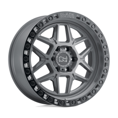 20X9 BATTLESHIP GRAY W/ BLACK RING 18MM Black Rhino Wheel