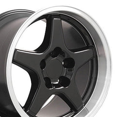 17" Replica Wheel CV01 Fits Chevrolet Corvette - ZR1- Design Seven with lug nuts |20 Black Lugs 12x1.5mm for 1984 to 2019 Chevy Corvette 3/4" Hex KIT