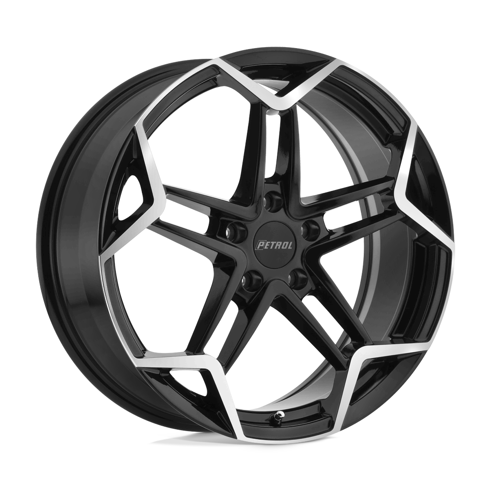 18X8 GLOSS BLACK W/ MACHINED CUT FACE 40MM Petrol Wheel