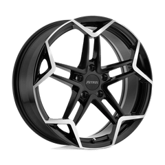 18X8 GLOSS BLACK W/ MACHINED CUT FACE 40MM Petrol Wheel