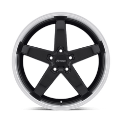 18X8 GLOSS BLACK W/ MACHINED CUT LIP 40MM Petrol Wheel