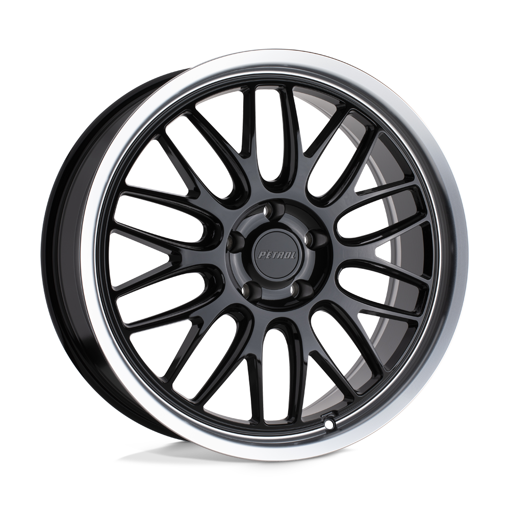 16X7 GLOSS BLACK W/ MACHINED CUT LIP 40MM Petrol Wheel