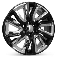 22x9 Chevrolet Silverado 1500, GMC Sierra 1500 Black With Chrome Replica Wheel 84253949, 23377419