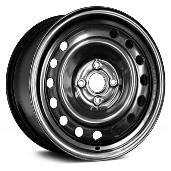 15" x 5.5" Steel Remanufactured Wheel with 4 x 100 Bolt Pattern for Kia Rio 2012–2014 - Black