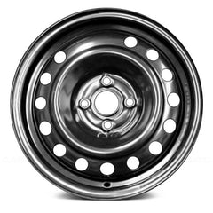 15" x 5.5" Steel Remanufactured Wheel with 4 x 100 Bolt Pattern for Kia Rio 2012–2014 - Black