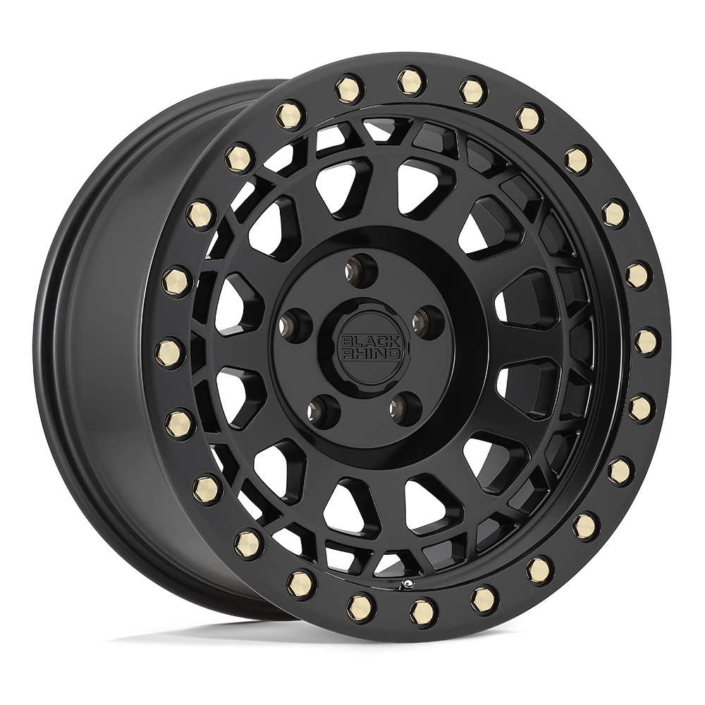 20X9.5 MATTE BLACK W/ BRASS BOLTS 18MM Black Rhino Wheel