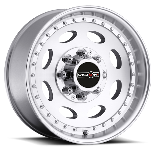 16X6 Machined wheel with bolt pattern of 8-6.5 (8-165.1)