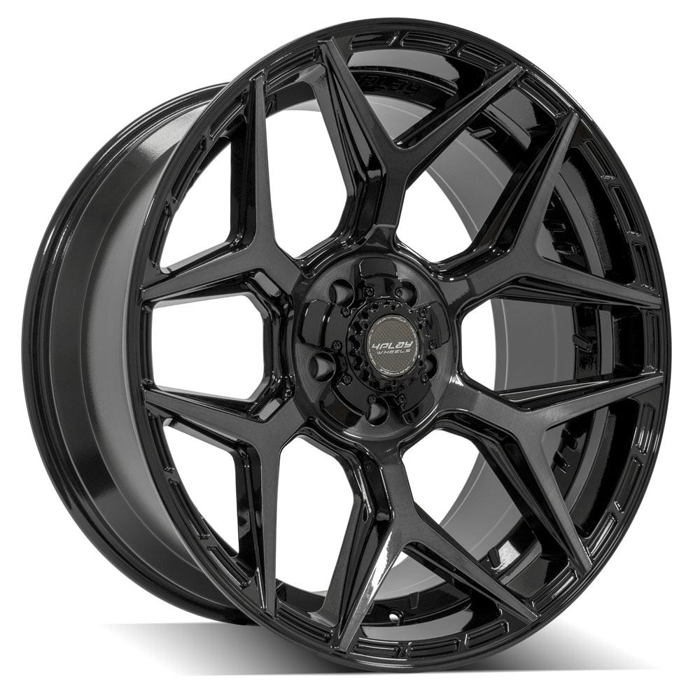 22x10 5x5" & 5x5.5" Gloss Black with Brushed Face & Tinted Clear for Dodge Ram 1500 1994-2010-0