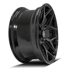 22x10 5x5" & 5x5.5" Gloss Black with Brushed Face & Tinted Clear for Dodge Ram 1500 1994-2010-4