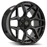 22x10 6x135mm & 6x5.5" Gloss Black with Brushed Face & Tinted Clear for Ford Expedition 2003-2023-5