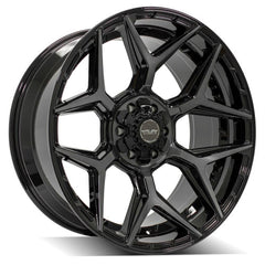 22x10 6x135mm & 6x5.5" Gloss Black with Brushed Face & Tinted Clear for Ford Expedition 2003-2023-5