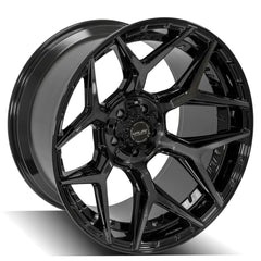 22x12 5x5" & 5x5.5" Gloss Black with Brushed Face & Tinted Clear for Dodge Ram 1500 1994-2010-27