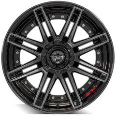 20x10 6x135mm & 6x5.5" Gloss Black with Brushed Face & Tinted Clear for Ford Expedition 2003-2023-31