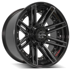 20x10 6x135mm & 6x5.5" Gloss Black with Brushed Face & Tinted Clear for Ford Expedition 2003-2023-30