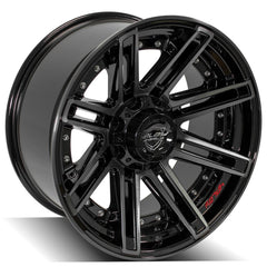 20x10 6x135mm & 6x5.5" Gloss Black with Brushed Face & Tinted Clear for Ford Expedition 2003-2023-32