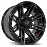 20x10 8x180mm Gloss Black with Brushed Face & Tinted Clear for Chevrolet Silverado 2500 HD 2011-2023-40