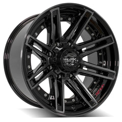 20x10 8x180mm Gloss Black with Brushed Face & Tinted Clear for Chevrolet Silverado 2500 HD 2011-2023-40