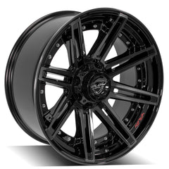22x10 6x135mm & 6x5.5" Gloss Black with Brushed Face & Tinted Clear for Ford Expedition 2003-2023-17