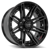 22x10 8x180mm Gloss Black with Brushed Face & Tinted Clear for Chevrolet Silverado 2500 HD 2011-2023-50
